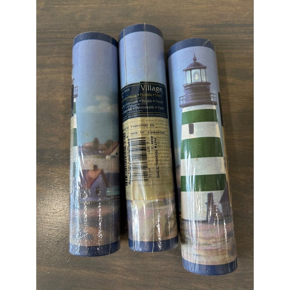 Village Nautical Lighthouse Beach Wallpaper Border 3 Rolls New